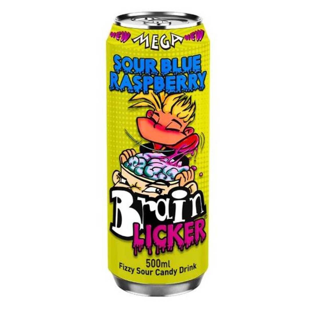 BRAIN LICKER - sour Blue Raspberry fizzy candy drink 500ml