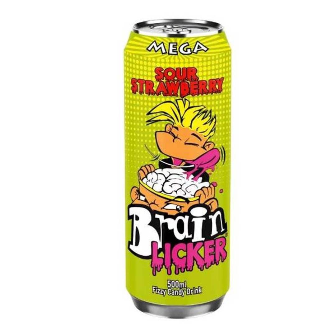 BRAIN LICKER - sour strawberry fizzy candy drink 500ml