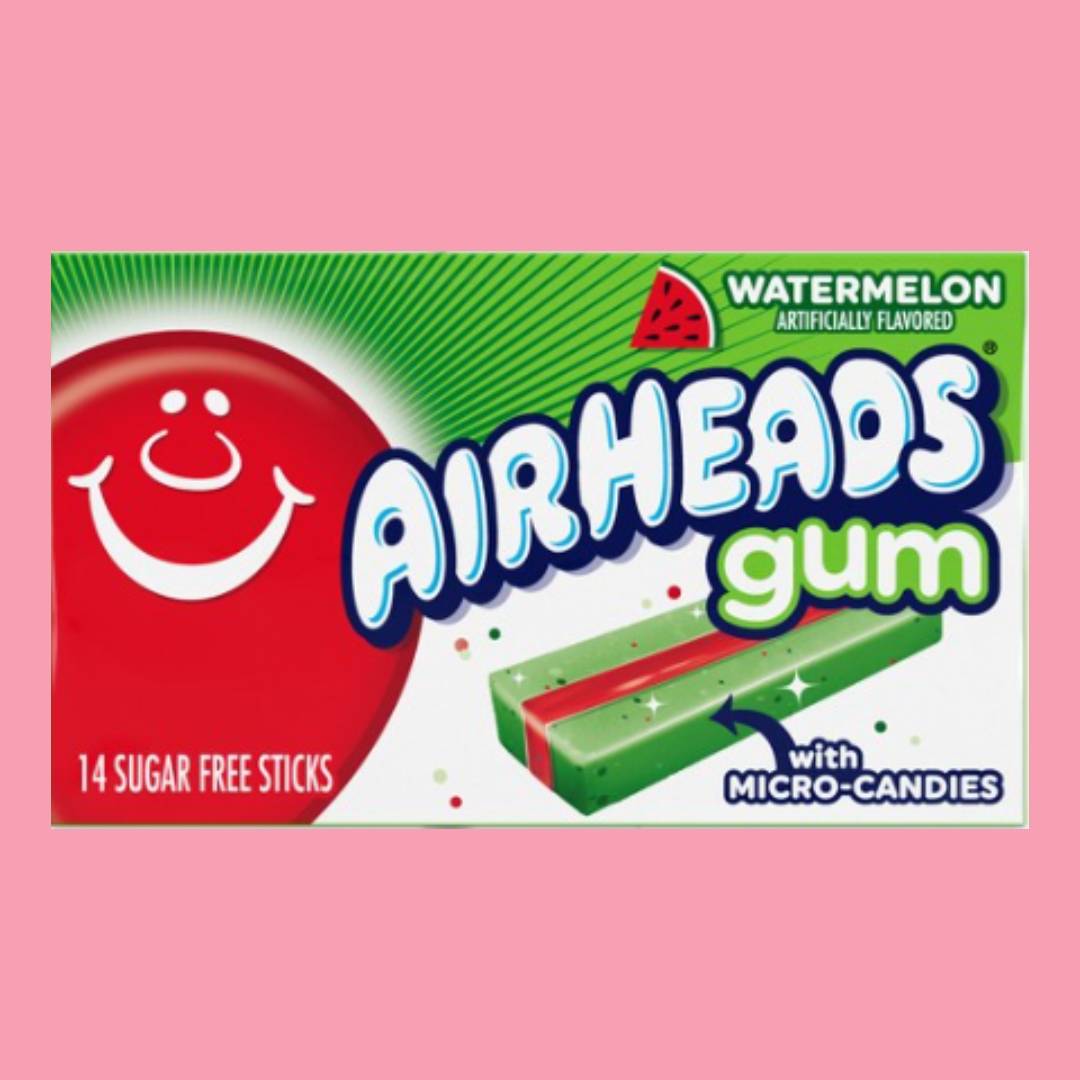 AIR HEADS - watermelon gum (14 sugar free sticks)