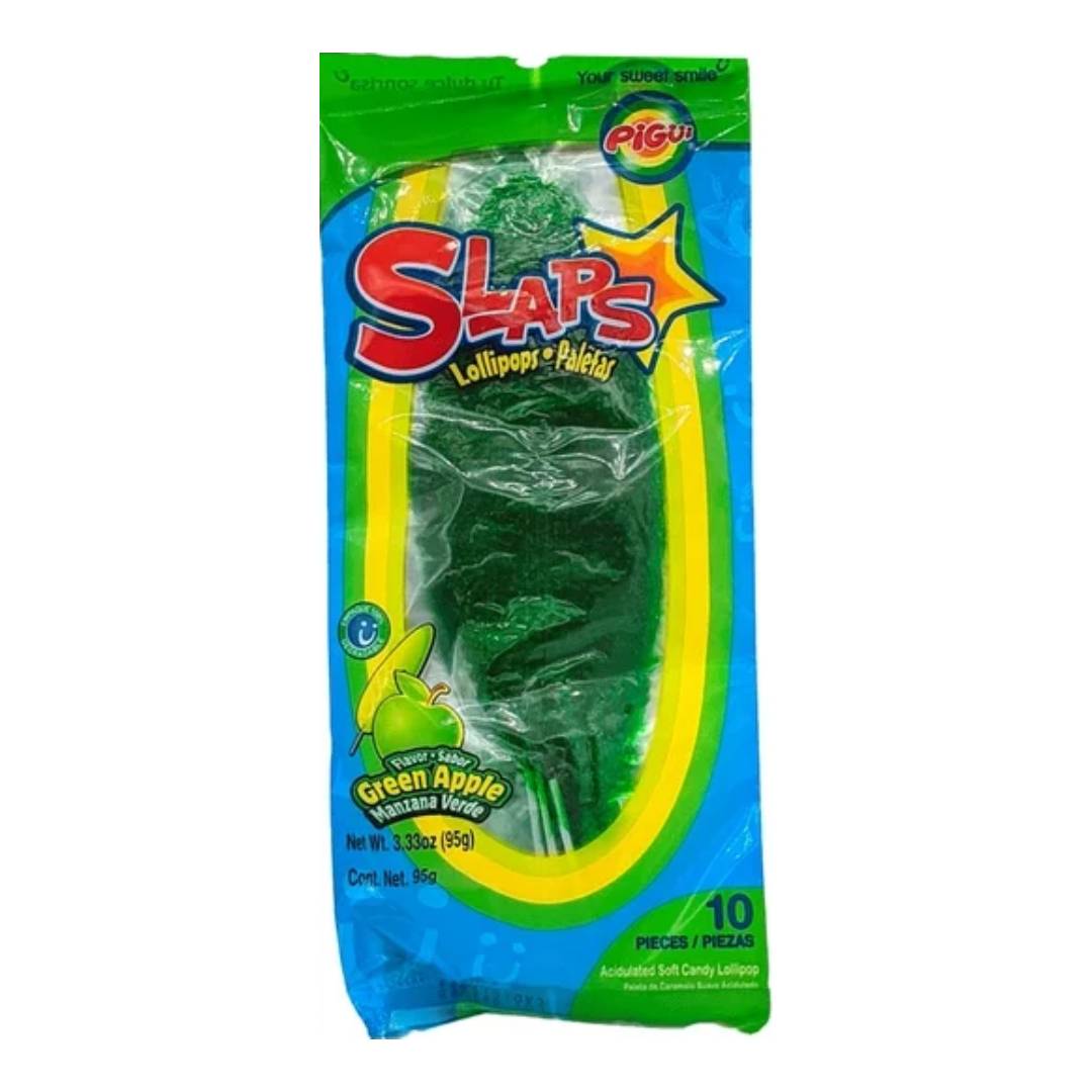 SLAPS - green apple 10 lollipops 95g