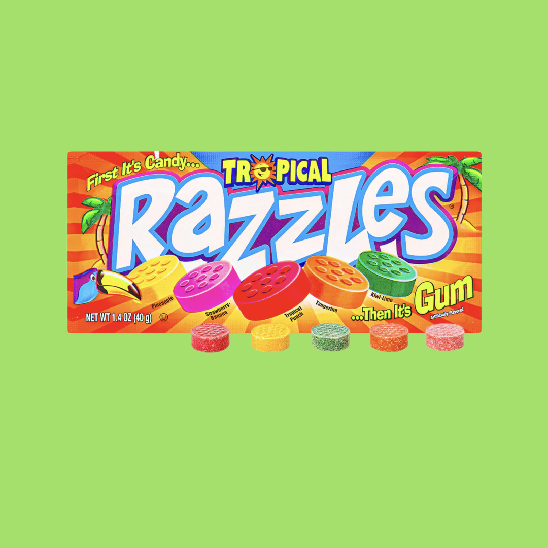 Razzles - tropical gum 40g
