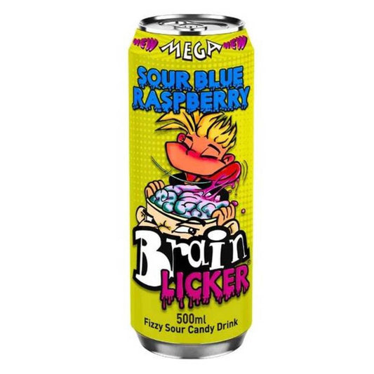 BRAIN LICKER - sour Blue Raspberry fizzy candy drink 500ml